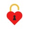 Unlocked heart padlock