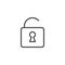 Unlocked lock line icon