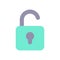 Unlocked padlock flat color ui icon