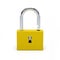 Unlocked yellow lock.