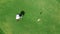 Unlucky strike of a male player in golf. Fail, failure, misfortune concept.