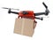 Unmanned drone carrying cargo box. 3D illustration