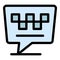 Unmanned taxi chat icon color outline vector