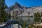 An unnamed peak over the lower of Twin Lakes in the Sawtooth Mountains