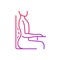 Unnatural sitting position gradient linear vector icon