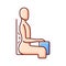Unnatural sitting position RGB color icon