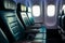 Unoccupied airline seats create a tranquil atmosphere on the empty plane