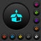 Unpack from box dark push buttons with color icons
