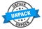 unpack label. unpack round band sign.