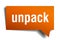 Unpack orange 3d speech bubble