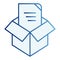 Unpacking flat icon. Box unpack blue icons in trendy flat style. File unpacking gradient style design, designed for web