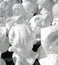 Unpainted white plaster cartoon doll