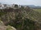 Unparalleled view of Ronda historic quarters on cliffs