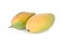 Unpeeled fresh ripe mango on white background