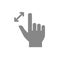 Unpinch with two fingers grey icon. Multi touch screen gestures symbol