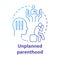 Unplanned parenthood concept icon. Single parent idea thin line illustration. Postpartum depression, childbirth stress