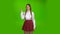 Unpleasant smell made the girl close her unpleasant smell nose. Green screen