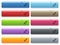 Unplugged power connectors icons on color glossy, rectangula