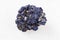 Unpolished Azurite mineral crystals on white