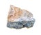 unpolished corundum rock cutout on white