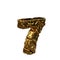 The unpolished gold numbers turned to the right. 3d number 7