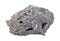 unpolished gray Basalt rock isolated on white