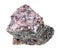 unpolished pink granite rock cutout on white