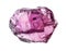 unpolished rhodolite (pyrope) gemstone cutout