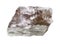 unpolished smoky quartz rock cutout on white