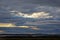 Unrealistic colorful sunset in the lush clouds in Iceland