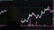 unrecognizable bald man head in front of stock market trading chart with blurry japanese candlestick on black background