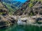 Unrecognizable people in the Chassezac gorges in Lozere district in France