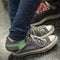 Unrecognizable teenagers wearing sneakers