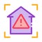 Unsafe home detection icon vector outline illustration