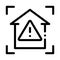 Unsafe home detection icon vector outline illustration