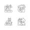 Unsafe home situations linear icons set