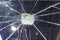 Unsafety and danger of car - broken glass cracks