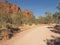 Unsealed access track of Trephina Gorge in the late afternoon sun, east MacDonnell ranges