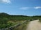 An unsealed road at the Croatian countryside