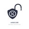 unsecure icon on white background. Simple element illustration from Security concept