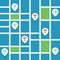 Unsecured Public Wireless Hotspots Design with Street Map - Wifi Security Breaches, Business Cybercrime Concept