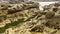 Unseen Thailand landscape view of Rock holes Stone in Sam-Pan-Bok Grand Canyon or the mekong river in thai grand canyon