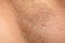 Unshaved armpit close up