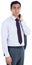 Unsmiling businessman standing