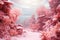 Unspoiled Pink coral reef ocean nature. Generate Ai