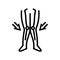 unsteady gait disease symptom line icon vector illustration