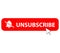 Unsubscribe icon on white background. flat style. text box unsubscribe button. unsubscribe symbols