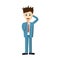 Unsuccessful businessman icon, cartoon style