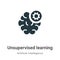 Unsupervised learning vector icon on white background. Flat vector unsupervised learning icon symbol sign from modern artificial