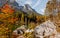 Unsurpassed Autumn Sunny Landscape. beautiful Hintersee lake